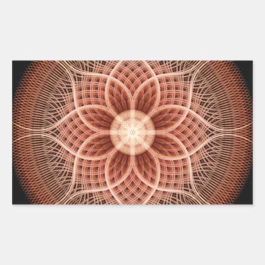 Trance Lotus Mandala Rechthoekige Sticker (Voorkant)