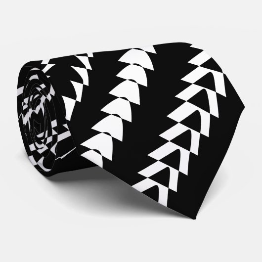 Trance Party - Black and White Stropdas (Opgerold)