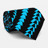 Trance Party - Black en Sky Blue Stropdas (Opgerold)