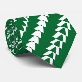 Trance Party - Forest Green en White Stropdas (Opgerold)