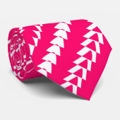 Trance Party - Neon Red en White Stropdas (Opgerold)