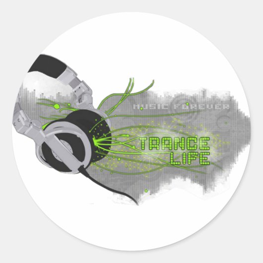 Trance Ronde Sticker (Voorkant)