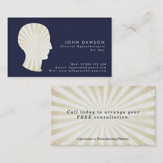 trance sunst Hypnotherapeut visitekaartje (Voorkant / Achterkant)