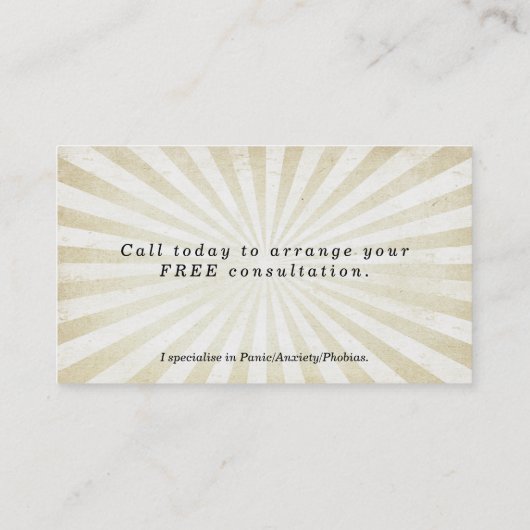 trance sunst Hypnotherapeut visitekaartje (Achterkant)