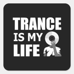Trance Techno Music Rave DJ House Dance Gift Idee Vierkante Sticker