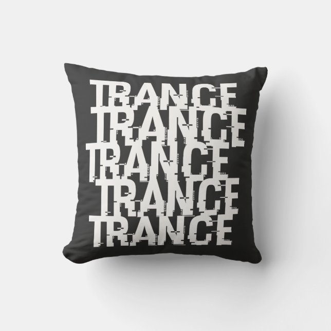 Trance Typografisch Patroon Kussen (Voorkant)