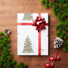 Trandy Kerstboom en leuk lint Patroon Cadeaupapier