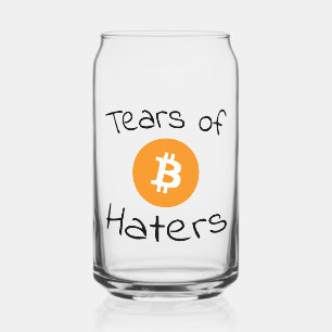 Tranen van Bitcoin Haters BTC Crypto Blikvorm Glas