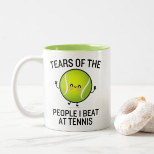 Tranen van de Mensen die ik bij Tennis Versloeg Tweekleurige Koffiemok