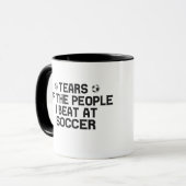 tranen van de mensen die ik in de Soccer Funny sla Mok (Voorkant links)