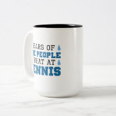 tranen van de mensen die ik in Tennis sla Tweekleurige Koffiemok (Voorkant links)