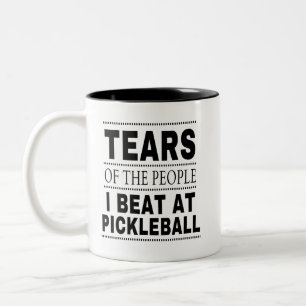 Tranen van de mensen die ik sla bij Pickleball Tweekleurige Koffiemok