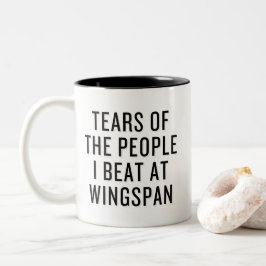 Tranen van de mensen die ik versla bij Wingspan Fu Tweekleurige Koffiemok