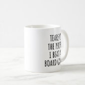 Tranen van de mensen die ik versloeg bij bordspell koffiemok (Voorkant rechts)