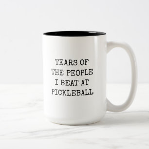 Tranen Van De Mensen Die Ik Versloeg Bij Picklebal Tweekleurige Koffiemok