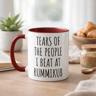 Tranen van de Mensen die ik Versloeg bij Rummikub Tweekleurige Koffiemok