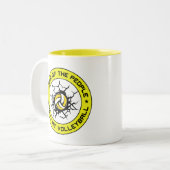 Tranen van de mensen die ik versloeg bij volleybal tweekleurige koffiemok (Voorkant links)