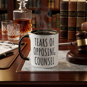 Tranen van de tegenpartij Grappige advocaat Mok