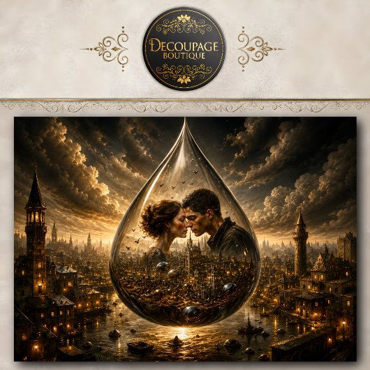 Tranen van Eeuwige Liefde Decoupage Tissuepapier