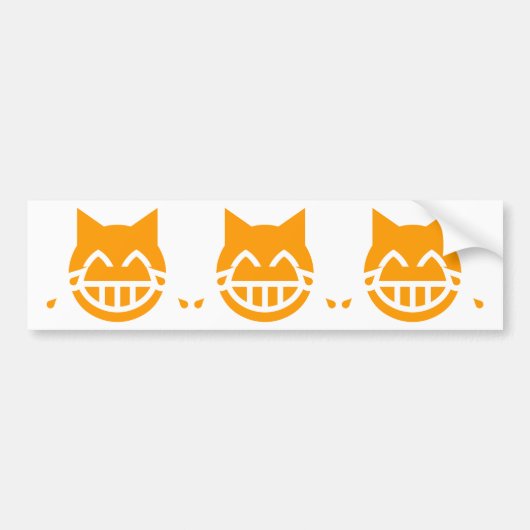 Tranen van Joy Emoji Cat Bumpersticker (Voorkant)