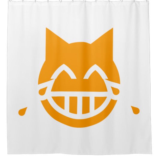 Tranen van Joy Emoji Cat Douchegordijn (Voorkant)