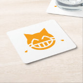 Tranen van Joy Emoji Cat Kartonnen Onderzetters (Schuin)