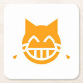 Tranen van Joy Emoji Cat Kartonnen Onderzetters (Voorkant)