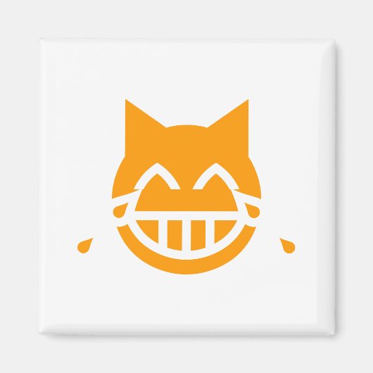 Tranen van Joy Emoji Cat Magneet (Voorkant)