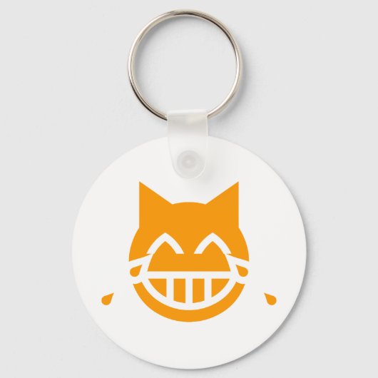 Tranen van Joy Emoji Cat Sleutelhanger (Voorkant)