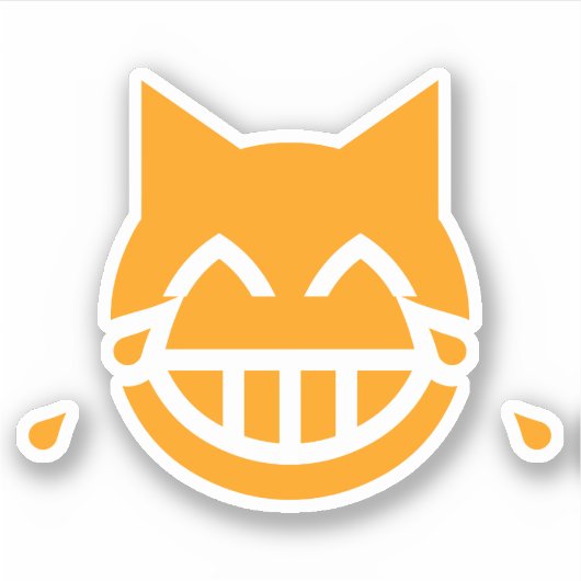 Tranen van Joy Emoji Cat Sticker (Voorkant)