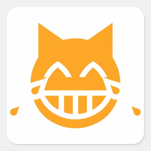 Tranen van Joy Emoji Cat Vierkante Sticker (Voorkant)