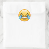 tranen van Joy emoji grappig Ronde Sticker (Tas)