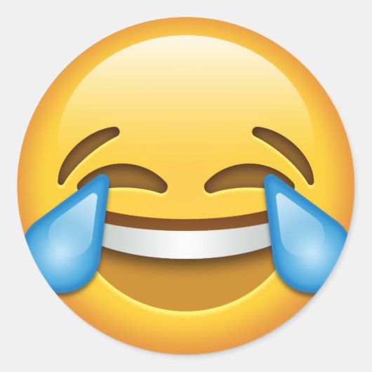 tranen van Joy emoji grappig Ronde Sticker (Voorkant)