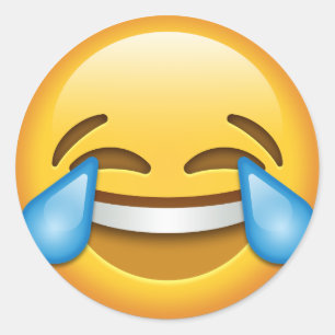 tranen van Joy emoji grappig Ronde Sticker