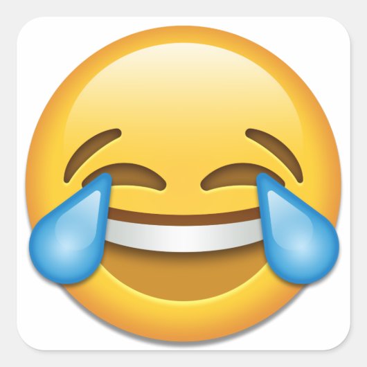 tranen van Joy emoji grappig Vierkante Sticker (Voorkant)