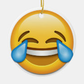 Tranen van Joy emoji grappige dubbele kerstmis Keramisch Ornament (Voorkant)