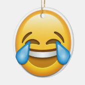 Tranen van Joy emoji grappige dubbele kerstmis Keramisch Ornament (Links)