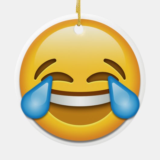 Tranen van Joy emoji grappige dubbele kerstmis Keramisch Ornament (Achterkant)