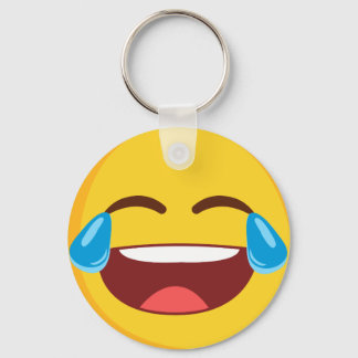 Tranen van Joy Face Emoji Button Sleutelhanger