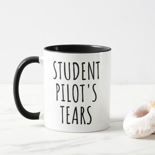 Tranen van leerling piloten Grappige luchtvaart hu Mok (Met donut)