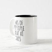 Tranen van mensen die ik versloeg bij darts tweekleurige koffiemok (Voorkant links)