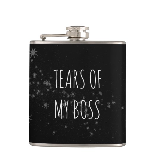 Tranen van mijn baas Grappige werknemer Gift Hip F Heupfles (Voorkant)