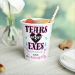 Tranen van mijn Exes-Funny Bridal Bachelorette Par Papieren Bekers<br><div class="desc">Tranen van mijn Exes-Funny Beverage-ontwerp in Roze,  Zwart en Blauw (voor de tranen) Gebroken zwart hart gecentreerd met huilende tranen in twee blauwe martini-glazen.Aanpassen met uw eigen tekst onderaan. Geweldig voor vrijgezellenfeest,  bachelorette of echtscheidingspartij. ©2023 Miss Sassy Party Design</div>