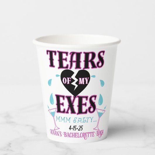 Tranen van mijn Exes-Funny Bridal Bachelorette Par Papieren Bekers (Voorkant)