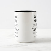 Tranen van mijn gitaarleerkracht nog warm Grappig Tweekleurige Koffiemok (Center)