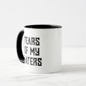 Tranen van mijn haters Grappige typografie minimal Mok (Voorkant links)