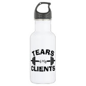 Tranen van mijn klanten persoonlijke trainerscadea waterfles  (Voorkant)