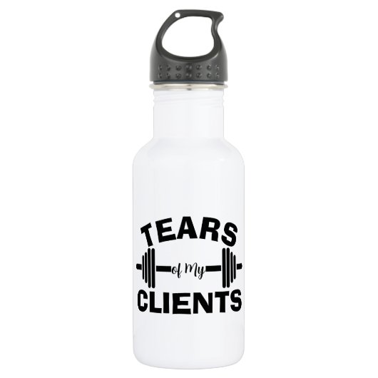 Tranen van mijn klanten persoonlijke trainerscadea waterfles  (Voorkant)