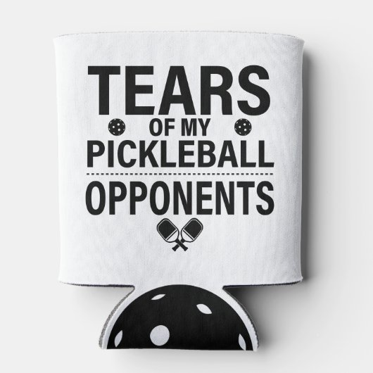 Tranen van mijn Pickleball Funny minimale Pickleba Blikjeskoeler (Achterkant)