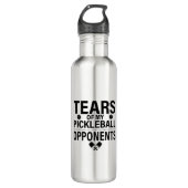Tranen van mijn Pickleball Funny minimale Pickleba Waterfles (Voorkant)